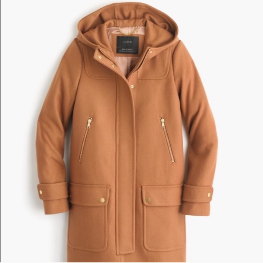 J.Crew wool melton duffle coat in camel